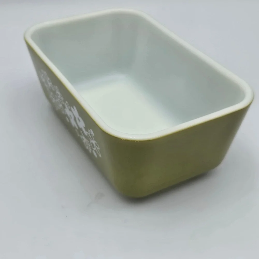 Vintage Pyrex Spring Blossom Refrigerator Dish 502 Crazy Daisy 1.5 Pt No Lid